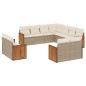vidaXL Set de sofás de jardín 11pzas con cojines ratán sintético beige vidaXL Set de sofás de jardín 11pzas con cojines ratán sintético beige