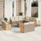 vidaXL Set de sofás de jardín 12 pzas y cojines ratán sintético marrón vidaXL Set de sofás de jardín 12 pzas y cojines ratán sintético marrón