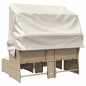 vidaXL Sofá de jardín 2 plazas con toldo y taburetes ratán PE beige vidaXL Sofá de jardín 2 plazas con toldo y taburetes ratán PE beige