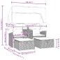 vidaXL Sofá de jardín 2 plazas con toldo y taburetes ratán PE beige vidaXL Sofá de jardín 2 plazas con toldo y taburetes ratán PE beige