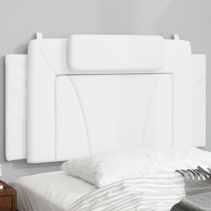vidaXL Cabecero de cama acolchado cuero sintético blanco 100 cm vidaXL Cabecero de cama acolchado cuero sintético blanco 100 cm