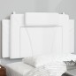 vidaXL Cabecero de cama acolchado cuero sintético blanco 100 cm vidaXL Cabecero de cama acolchado cuero sintético blanco 100 cm