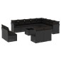 vidaXL Set de sofás de jardín y cojines 13 pzas ratán sintético negro vidaXL Set de sofás de jardín y cojines 13 pzas ratán sintético negro