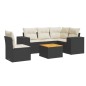 vidaXL Set de sofás de jardín 6 piezas y cojines ratán sintético negro vidaXL Set de sofás de jardín 6 piezas y cojines ratán sintético negro