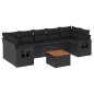 vidaXL Set de sofás de jardín 8 piezas y cojines ratán sintético negro vidaXL Set de sofás de jardín 8 piezas y cojines ratán sintético negro