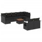 vidaXL Set de sofás de jardín 10 pzas cojines ratán sintético negro vidaXL Set de sofás de jardín 10 pzas cojines ratán sintético negro
