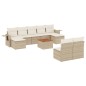 vidaXL Juego de sofás jardín con cojines beige 10 pzas ratán sintético vidaXL Juego de sofás jardín con cojines beige 10 pzas ratán sintético
