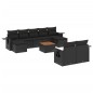 vidaXL Set de sofás de jardín 10 pzas cojines ratán sintético negro vidaXL Set de sofás de jardín 10 pzas cojines ratán sintético negro