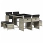 vidaXL Set comedor de jardín 9 pzas cojines ratán sintético gris claro vidaXL Set comedor de jardín 9 pzas cojines ratán sintético gris claro