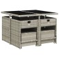 vidaXL Set comedor de jardín 9 pzas cojines ratán sintético gris claro vidaXL Set comedor de jardín 9 pzas cojines ratán sintético gris claro