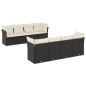 vidaXL Set de sofás de jardín 8 piezas y cojines ratán sintético negro vidaXL Set de sofás de jardín 8 piezas y cojines ratán sintético negro