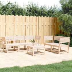 vidaXL Juego de sofás de jardín 5 piezas madera maciza de pino