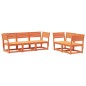 vidaXL Juego de sofás de jardín 5 pzas madera maciza pino marrón cera vidaXL Juego de sofás de jardín 5 pzas madera maciza pino marrón cera