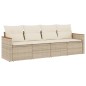 vidaXL Juego de sofás jardín con cojines 4 pzas ratán sintético beige vidaXL Juego de sofás jardín con cojines 4 pzas ratán sintético beige