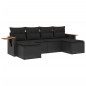 vidaXL Set de sofás de jardín 6 piezas y cojines ratán sintético negro vidaXL Set de sofás de jardín 6 piezas y cojines ratán sintético negro