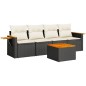 vidaXL Set de muebles de jardín 5 pzas y cojines ratán sintético negro