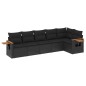 vidaXL Set de sofás de jardín 6 piezas y cojines ratán sintético negro vidaXL Set de sofás de jardín 6 piezas y cojines ratán sintético negro