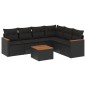 vidaXL Set de comedor de jardín 7 pzas y cojines ratán sintético negro vidaXL Set de comedor de jardín 7 pzas y cojines ratán sintético negro