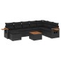 vidaXL Set de sofás de jardín 8 piezas y cojines ratán sintético negro vidaXL Set de sofás de jardín 8 piezas y cojines ratán sintético negro