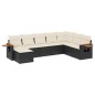 vidaXL Set de sofás de jardín 8 piezas y cojines ratán sintético negro vidaXL Set de sofás de jardín 8 piezas y cojines ratán sintético negro