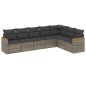 vidaXL Set de sofás de jardín 7 piezas con cojines ratán PE gris vidaXL Set de sofás de jardín 7 piezas con cojines ratán PE gris