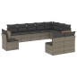 vidaXL Set de sofás de jardín 10 pzas con cojines ratán sintético gris vidaXL Set de sofás de jardín 10 pzas con cojines ratán sintético gris