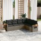 vidaXL Set de muebles de jardín 6 pzas y cojines ratán sintético gris