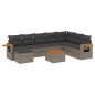 vidaXL Set de muebles de jardín 9 pzas y cojines ratán sintético gris vidaXL Set de muebles de jardín 9 pzas y cojines ratán sintético gris