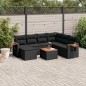 vidaXL Set de sofás de jardín 8 piezas y cojines ratán sintético negro vidaXL Set de sofás de jardín 8 piezas y cojines ratán sintético negro