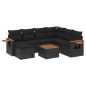 vidaXL Set de sofás de jardín 8 piezas y cojines ratán sintético negro vidaXL Set de sofás de jardín 8 piezas y cojines ratán sintético negro