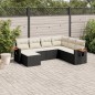 vidaXL Set de comedor de jardín 7 pzas y cojines ratán sintético negro vidaXL Set de comedor de jardín 7 pzas y cojines ratán sintético negro