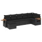 vidaXL Set de comedor de jardín 7 pzas y cojines ratán sintético negro vidaXL Set de comedor de jardín 7 pzas y cojines ratán sintético negro
