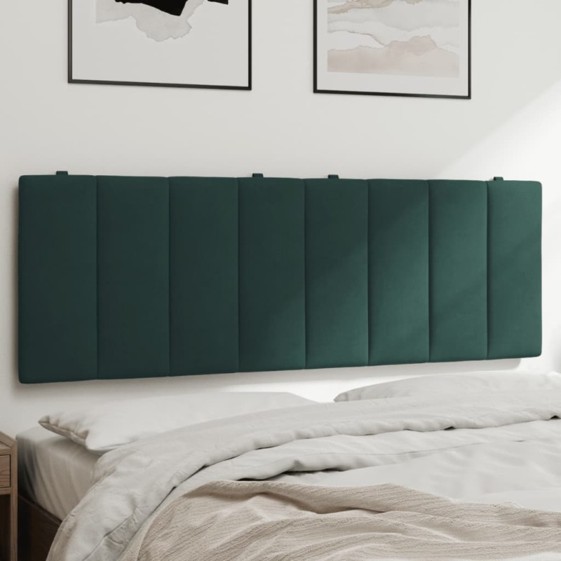 vidaXL Cabecero de cama acolchado terciopelo verde oscuro 140 cm vidaXL Cabecero de cama acolchado terciopelo verde oscuro 140 cm