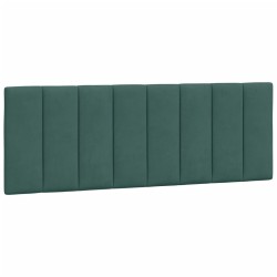 vidaXL Cabecero de cama acolchado terciopelo verde oscuro 140 cm