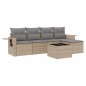 vidaXL Juego de sofás jardín con cojines 6 pzas ratán sintético beige vidaXL Juego de sofás jardín con cojines 6 pzas ratán sintético beige