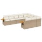 vidaXL Juego de sofás jardín con cojines beige 10 pzas ratán sintético vidaXL Juego de sofás jardín con cojines beige 10 pzas ratán sintético