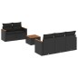 vidaXL Set de sofás de jardín 6 piezas y cojines ratán sintético negro vidaXL Set de sofás de jardín 6 piezas y cojines ratán sintético negro