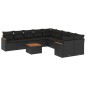 vidaXL Set de sofás de jardín 11 pzas y cojines ratán sintético negro vidaXL Set de sofás de jardín 11 pzas y cojines ratán sintético negro