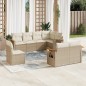 vidaXL Juego de sofás de jardín con cojines beige 8 pzas ratán PE vidaXL Juego de sofás de jardín con cojines beige 8 pzas ratán PE