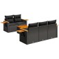 vidaXL Set de sofás de jardín 6 piezas y cojines ratán sintético negro vidaXL Set de sofás de jardín 6 piezas y cojines ratán sintético negro