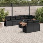 vidaXL Set de sofás de jardín 8 piezas y cojines ratán sintético negro vidaXL Set de sofás de jardín 8 piezas y cojines ratán sintético negro