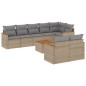 vidaXL Set de sofás de jardín 9 pzas con cojines ratán sintético beige vidaXL Set de sofás de jardín 9 pzas con cojines ratán sintético beige