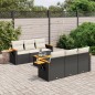 vidaXL Set de comedor de jardín 7 pzas y cojines ratán sintético negro vidaXL Set de comedor de jardín 7 pzas y cojines ratán sintético negro