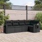 vidaXL Set de muebles de jardín 5 pzas y cojines ratán sintético negro vidaXL Set de muebles de jardín 5 pzas y cojines ratán sintético negro