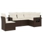 vidaXL Set comedor de jardín 5 piezas y cojines ratán sintético marrón vidaXL Set comedor de jardín 5 piezas y cojines ratán sintético marrón
