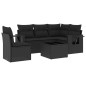 vidaXL Set de sofás de jardín 6 piezas y cojines ratán sintético negro vidaXL Set de sofás de jardín 6 piezas y cojines ratán sintético negro