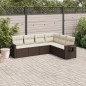 vidaXL Set sofás de jardín 6 piezas y cojines ratán sintético marrón vidaXL Set sofás de jardín 6 piezas y cojines ratán sintético marrón