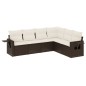 vidaXL Set sofás de jardín 6 piezas y cojines ratán sintético marrón vidaXL Set sofás de jardín 6 piezas y cojines ratán sintético marrón