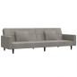 vidaXL Sofá cama de 2 plazas con dos almohadas terciopelo gris claro vidaXL Sofá cama de 2 plazas con dos almohadas terciopelo gris claro