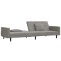 vidaXL Sofá cama de 2 plazas con dos almohadas terciopelo gris claro vidaXL Sofá cama de 2 plazas con dos almohadas terciopelo gris claro